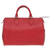 Pre-owned Leather handbags Louis Vuitton Vintage , Red , Dames