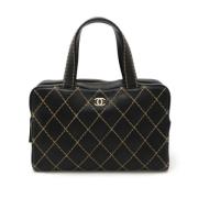 Pre-owned Leather chanel-bags Chanel Vintage , Black , Dames