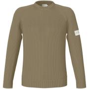 Beige Gebreide Trui Honingraat Ontwerp Calvin Klein , Beige , Heren