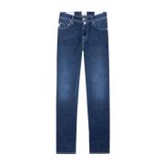 Slim-Fit Five-Pocket Katoenen Jeans Tramarossa , Blue , Heren