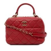 Pre-owned Leather handbags Chanel Vintage , Red , Dames