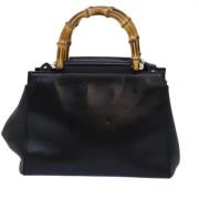 Pre-owned Leather handbags Gucci Vintage , Black , Dames