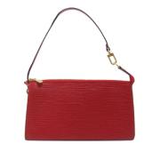 Pre-owned Leather clutches Louis Vuitton Vintage , Red , Dames