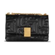 1945 Zachte kleine tas van gewatteerd leer Balmain , Black , Dames