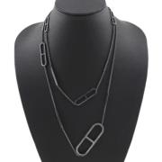 Pre-owned Silver necklaces Hermès Vintage , Black , Dames