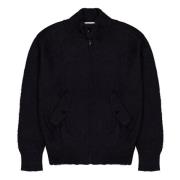 Harrington Bomber In Mohair Wol Laneus , Black , Heren