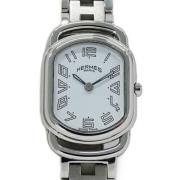 Pre-owned Stainless Steel watches Hermès Vintage , White , Dames