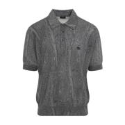 Zijde Kasjmier Gebreide Polo Shirt Etro , Gray , Heren