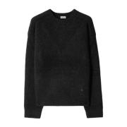 Luxe Crew Neck Sweater Burberry , Black , Heren