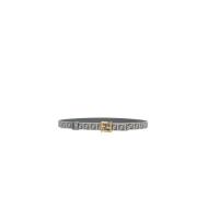 Omkeerbare Jacquard Leren Riem Fendi , Gray , Dames