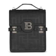 B-Buzz schoudertas 22 leer Balmain , Black , Heren