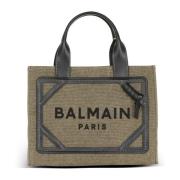 B-Army kleine canvas boodschappentas met leren inzetstukken Balmain , ...