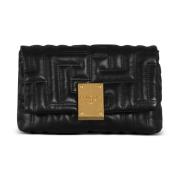 1945 Zacht gewatteerde leren mini tas Balmain , Black , Dames