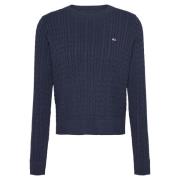 Blauwe Sweater Slip On Regular Fit Tommy Jeans , Blue , Dames