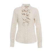 Beige Shirt Aw24 Stijlvol Klassiek Ontwerp Himon's , Beige , Dames