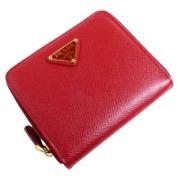 Pre-owned Leather wallets Prada Vintage , Red , Dames