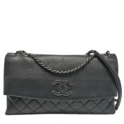 Pre-owned Leather chanel-bags Chanel Vintage , Black , Dames