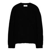 Zwarte crewneck sweater met vernietigd effect Laneus , Black , Dames