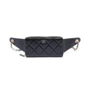 Pre-owned Leather chanel-bags Chanel Vintage , Black , Dames