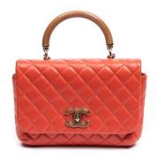 Pre-owned Leather shoulder-bags Chanel Vintage , Orange , Dames