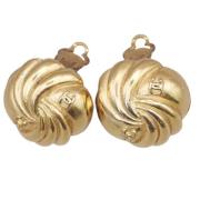 Pre-owned Metal earrings Chanel Vintage , Yellow , Dames