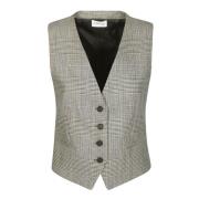 Prins van Wales Ruit Vest P.a.r.o.s.h. , Beige , Dames