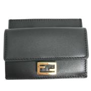 Pre-owned Leather wallets Fendi Vintage , Black , Dames