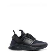 Jago Leren Neopreen Sneakers Navy Tom Ford , Blue , Heren