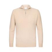 Half Zip Off White Pullover Profuomo , Beige , Heren