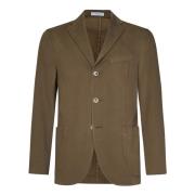 Beige Katoenen Canvas Blazer Boglioli , Brown , Heren