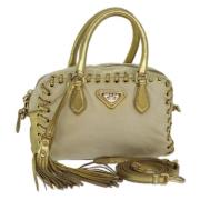 Pre-owned Nylon handbags Prada Vintage , Beige , Dames