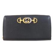 Pre-owned Leather wallets Gucci Vintage , Black , Dames