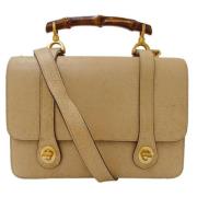 Pre-owned Leather gucci-bags Gucci Vintage , Beige , Dames