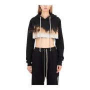 Cropped Hoodie Terra Rick Owens , Black , Dames