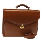 Pre-owned Leather briefcases Gucci Vintage , Brown , Dames