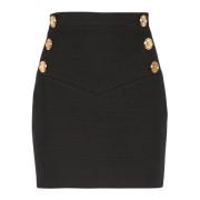 Katoenen rok met 6 knopen Balmain , Black , Dames