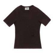 Handtekening Slim Rib T-shirt Axel Arigato , Brown , Dames