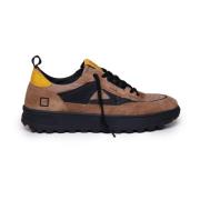 Bruin Zwart Suède Rubber Sneakers D.a.t.e. , Brown , Heren