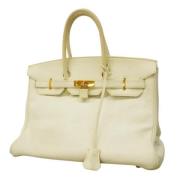 Pre-owned Leather handbags Hermès Vintage , White , Dames