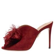 Pre-owned Suede mules Aquazzura Pre-owned , Red , Dames