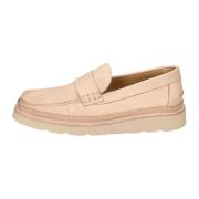 Vintage Leren Loafers voor Mannen Moma , Beige , Heren