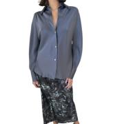 Zijden blouse met V-hals Vince , Gray , Dames