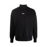 Hoge Hals Zwarte Sweater Msgm , Black , Heren