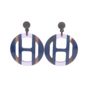 Pre-owned Fabric earrings Hermès Vintage , Multicolor , Dames