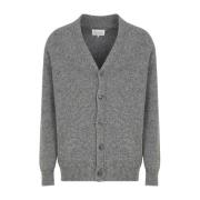 Grijze Wollen Vest met V-Hals Maison Margiela , Gray , Heren