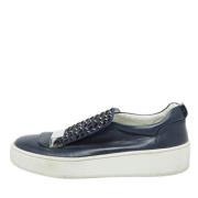 Pre-owned Leather sneakers Sergio Rossi Pre-owned , Blue , Dames