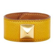 Pre-owned Leather bracelets Hermès Vintage , Yellow , Dames