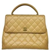 Pre-owned Leather chanel-bags Chanel Vintage , Beige , Dames