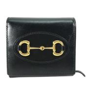 Pre-owned Leather wallets Gucci Vintage , Black , Dames