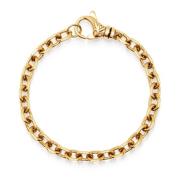 Men's Gold 6mm Cable Chain Bracelet Nialaya , Yellow , Heren